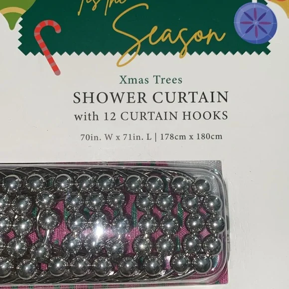 NEW whimsical shower curtain w/ hooks - Picture 2 of 9